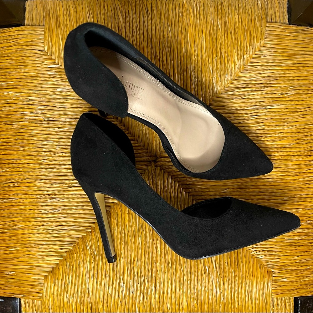 Catherine Malandrino Hillary d’Orsay Suede Pumps, Black, Size 8